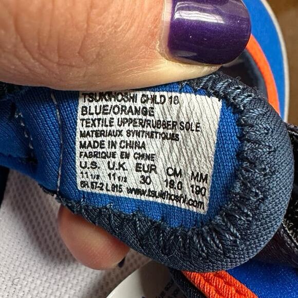 NEW Tsukihoshi Blue/Orange Mary Jane Neo Shoes, Sz 11.5 (EU 30, fits big!) - Picture 2 of 8